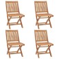 vidaXL Sillas de jardín plegables 4 uds madera maciza teca con cojines vidaXL Sillas de jardín plegables 4 uds madera maciza teca con cojines