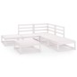 vidaXL Set de muebles de jardín 6 piezas blanco madera maciza de pino vidaXL Set de muebles de jardín 6 piezas blanco madera maciza de pino