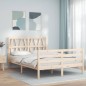 vidaXL Estructura de cama con cabecero madera maciza 140x190 cm vidaXL Estructura de cama con cabecero madera maciza 140x190 cm