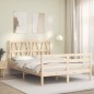 vidaXL Estructura de cama con cabecero madera maciza 140x190 cm vidaXL Estructura de cama con cabecero madera maciza 140x190 cm