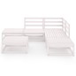 vidaXL Set de muebles de jardín 6 piezas blanco madera maciza de pino vidaXL Set de muebles de jardín 6 piezas blanco madera maciza de pino