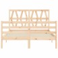 vidaXL Estructura de cama con cabecero madera maciza 140x190 cm vidaXL Estructura de cama con cabecero madera maciza 140x190 cm