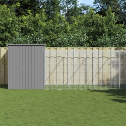 vidaXL Caseta perros corral acero galvanizado gris claro 165x659x181cm