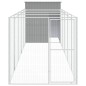 vidaXL Caseta perros corral acero galvanizado gris claro 165x659x181cm