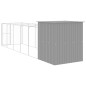 vidaXL Caseta perros corral acero galvanizado gris claro 165x659x181cm