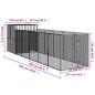 vidaXL Caseta perros corral acero galvanizado gris claro 165x659x181cm