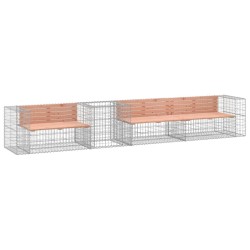vidaXL Banco de jardín con cesta de gaviones madera abeto Douglas