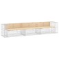 vidaXL Banco jardín diseño gaviones madera maciza pino 347x71x65,5 cm vidaXL Banco jardín diseño gaviones madera maciza pino 347x71x65,5 cm