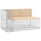 vidaXL Banco jardín diseño gaviones madera maciza pino 347x71x65,5 cm vidaXL Banco jardín diseño gaviones madera maciza pino 347x71x65,5 cm