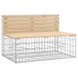 vidaXL Banco jardín diseño gaviones madera maciza pino 347x71x65,5 cm vidaXL Banco jardín diseño gaviones madera maciza pino 347x71x65,5 cm