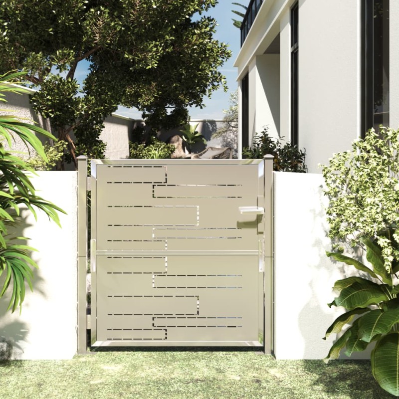 vidaXL Puerta de jardín de acero inoxidable 100x100 cm vidaXL Puerta de jardín de acero inoxidable 100x100 cm