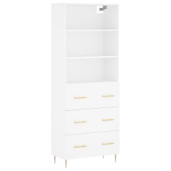 vidaXL Aparador alto madera contrachapada blanco 69,5x34x180 cm