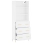 vidaXL Aparador alto madera contrachapada blanco 69,5x34x180 cm vidaXL Aparador alto madera contrachapada blanco 69,5x34x180 cm
