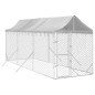 vidaXL Perrera de exterior con toldo acero galvanizado plata 2x6x2,5 m vidaXL Perrera de exterior con toldo acero galvanizado plata 2x6x2,5 m