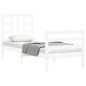 vidaXL Estructura de cama individual con cabecero madera maciza blanco vidaXL Estructura de cama individual con cabecero madera maciza blanco