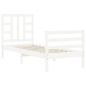 vidaXL Estructura de cama individual con cabecero madera maciza blanco vidaXL Estructura de cama individual con cabecero madera maciza blanco