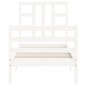 vidaXL Estructura de cama individual con cabecero madera maciza blanco vidaXL Estructura de cama individual con cabecero madera maciza blanco