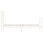 vidaXL Estructura de cama individual con cabecero madera maciza blanco vidaXL Estructura de cama individual con cabecero madera maciza blanco