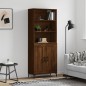 vidaXL Aparador alto madera contrachapada marrón roble 69,5x34x180 cm vidaXL Aparador alto madera contrachapada marrón roble 69,5x34x180 cm
