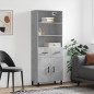 vidaXL Aparador alto madera contrachapada gris hormigón 69,5x34x180 cm vidaXL Aparador alto madera contrachapada gris hormigón 69,5x34x180 cm