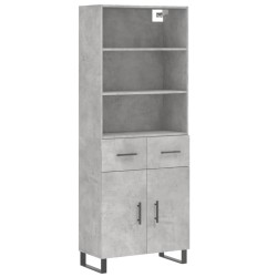 vidaXL Aparador alto madera contrachapada gris hormigón 69,5x34x180 cm