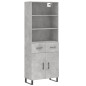 vidaXL Aparador alto madera contrachapada gris hormigón 69,5x34x180 cm vidaXL Aparador alto madera contrachapada gris hormigón 69,5x34x180 cm