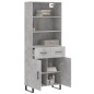 vidaXL Aparador alto madera contrachapada gris hormigón 69,5x34x180 cm vidaXL Aparador alto madera contrachapada gris hormigón 69,5x34x180 cm