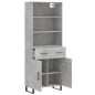 vidaXL Aparador alto madera contrachapada gris hormigón 69,5x34x180 cm vidaXL Aparador alto madera contrachapada gris hormigón 69,5x34x180 cm