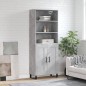 vidaXL Aparador alto madera contrachapada gris hormigón 69,5x34x180 cm vidaXL Aparador alto madera contrachapada gris hormigón 69,5x34x180 cm