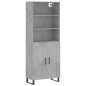 vidaXL Aparador alto madera contrachapada gris hormigón 69,5x34x180 cm vidaXL Aparador alto madera contrachapada gris hormigón 69,5x34x180 cm