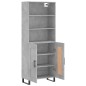 vidaXL Aparador alto madera contrachapada gris hormigón 69,5x34x180 cm vidaXL Aparador alto madera contrachapada gris hormigón 69,5x34x180 cm