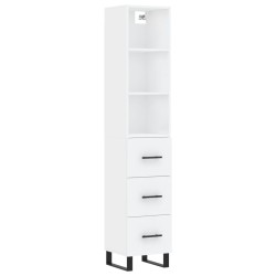 vidaXL Aparador alto madera contrachapada blanco 34,5x34x180 cm