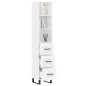 vidaXL Aparador alto madera contrachapada blanco 34,5x34x180 cm