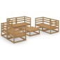 vidaXL Muebles de jardín 7 piezas marrón miel madera maciza de pino vidaXL Muebles de jardín 7 piezas marrón miel madera maciza de pino