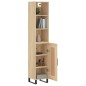 vidaXL Aparador de madera contrachapada roble Sonoma 34,5x34x180 cm