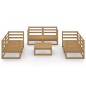 vidaXL Muebles de jardín 7 piezas marrón miel madera maciza de pino vidaXL Muebles de jardín 7 piezas marrón miel madera maciza de pino
