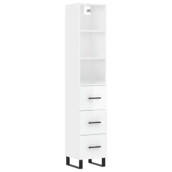 vidaXL Aparador alto madera contrachapada blanco brillo 34,5x34x180 cm