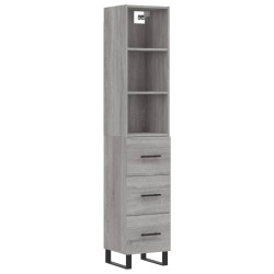 vidaXL Aparador alto madera contrachapada gris Sonoma 34,5x34x180 cm