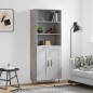 vidaXL Aparador alto madera contrachapada gris hormigón 69,5x34x180 cm vidaXL Aparador alto madera contrachapada gris hormigón 69,5x34x180 cm