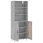 vidaXL Aparador alto madera contrachapada gris hormigón 69,5x34x180 cm vidaXL Aparador alto madera contrachapada gris hormigón 69,5x34x180 cm
