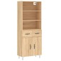 vidaXL Aparador alto madera contrachapada color roble 69,5x34x180 cm vidaXL Aparador alto madera contrachapada color roble 69,5x34x180 cm