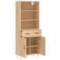 vidaXL Aparador alto madera contrachapada color roble 69,5x34x180 cm vidaXL Aparador alto madera contrachapada color roble 69,5x34x180 cm