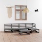 vidaXL Muebles de jardín 6 piezas gris madera maciza de pino