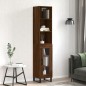 vidaXL Aparador alto madera contrachapada roble marrón 34,5x34x180 cm vidaXL Aparador alto madera contrachapada roble marrón 34,5x34x180 cm