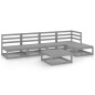 vidaXL Muebles de jardín 6 piezas gris madera maciza de pino