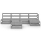 vidaXL Muebles de jardín 6 piezas gris madera maciza de pino