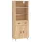 vidaXL Aparador alto madera contrachapada color roble 69,5x34x180 cm vidaXL Aparador alto madera contrachapada color roble 69,5x34x180 cm