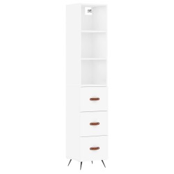 vidaXL Aparador alto madera contrachapada blanco 34,5x34x180 cm