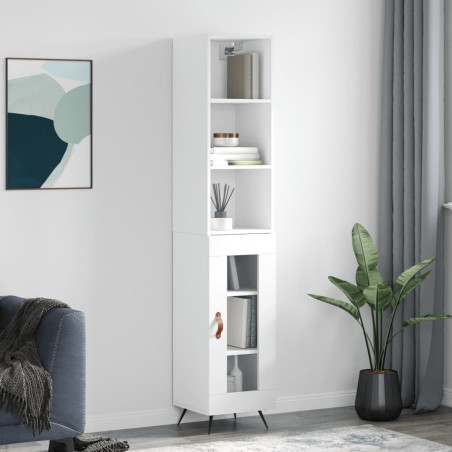 vidaXL Aparador alto madera contrachapada blanco 34,5x34x180 cm