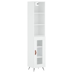 vidaXL Aparador alto madera contrachapada blanco 34,5x34x180 cm